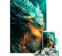 Puzzles for Adults 1000 Piece Green Glowing Dragon Help The Brain Exercise But Fun And Humorous Toy Wall Decor for And from 14 Years And over (38x26cm)