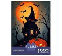 Puzzles for Adults 1000 Piece Halloween Night Haunted House Jigsaw for Adults Relax Games Difficult Hard Unique Birthday And Xmas Gifts 52x38cm/1000pcs