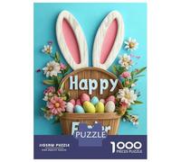 Puzzles for Adults 1000 Piece Happy Easter Basket Jigsaw for Adults Relax Games Difficult Hard Unique Birthday And Xmas Gifts 38x26cm/1000pcs