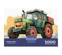 Puzzles for Adults 1000 Piece Happy Tractor Cartoon Image Puzzle for Adults Relaxing Games Staycation Kill Time Unique Birthday And Xmas Gifts 38x26cm/1000pcs