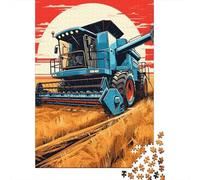 Puzzles for Adults 1000 Piece Harvesting Machine Illustration Adult Jigsaw Puzzle Brain Teaser Game But Fun And Humorous Challenging Game Gifts 38x26cm/1000pcs