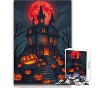 Puzzles for Adults 1000 Piece Haunted Castle Halloween Peaceful And Satisfying Pastime Perfect Interlock Precision Cut Toy Size 38x26cm