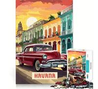 Puzzles for Adults 1000 Piece Havana Neat Edge Decor Mental Challenge Toy Chill Time Play Christmas Art Gift (50x75cm)