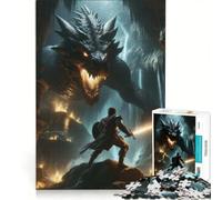 Puzzles for Adults 1000 Piece Hero Vs Dragon Practical Game But Fun And Humorous Wishlist with Santa Claus 50x75cm