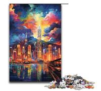 Puzzles for Adults 1000 Piece Hong Kong Is Surrounded by SplattersLots of Coloured Jigsaw Puzzle Home Educational Games DIY Toys Great Gift for Games 75x50cm
