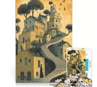 Puzzles for Adults 1000 Piece Houses with A Thousand Steps, Educational Games, Difficult And Challenge, Christmas Birthday Gifts (38x26cm)