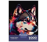 Puzzles for Adults 1000 Piece Husky Colorful Puzzle for Adults Brain Teaser Game Home Decoration Christmas Birthday Gifts 38x26cm/1000pcs