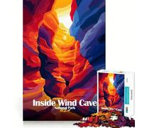 Puzzles for Adults 1000 Piece Inside Wind Cave National Park Art Neat Edge Decor Mental Challenge Toy Chill Time Play Christmas Art Gift (38x26cm)