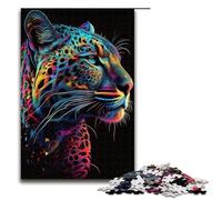 Puzzles for Adults 1000 Piece Jaguar Animal Pop Art Pattern Assembly Help The Brain Exercise Addictive Toys to Cultivate Patience 75x50cm
