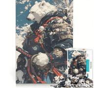 Puzzles for Adults 1000 Piece Japan Samurai Polar Bear, Educational Games, Difficult And Challenge, Christmas Birthday Gifts (50x75cm)