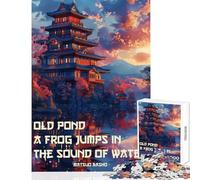 Puzzles for Adults 1000 Piece Japanese Haiku Wall Art Practical Game Stress Reliever Home Decoration Toys Fun Activities at Home (38x26cm)