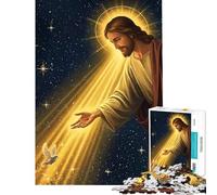 Puzzles for Adults 1000 Piece Jesus Christ Light And Doves for Educational Game Challenge Toy Brain Teaser Game Birthday Present Gifts Birthday (size 38x52cm)