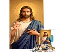 Puzzles for Adults 1000 Piece Jesus Christ Portrait Educational Game Learning Educational Toys Secret Santa Gifts Improve Memory (Size 38x52cm)