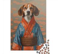 Puzzles for Adults 1000 Piece Jigsaw Puzzles for Adults Beagle Geisha Creative Rectangular Puzzles,Paper Puzzle, Puzzle 1000pcs (38x26cm)