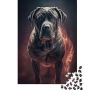 Puzzles for Adults 1000 Piece Jigsaw Puzzles for Adults Cane Corso Fire Creative Rectangular Wooden Puzzle, Puzzle 1000pcs (75x50cm)