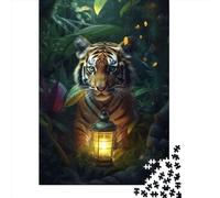 Puzzles for Adults 1000 Piece Jigsaw Puzzles for Adults Fantasy Lamp Tiger Cub Creative Rectangular Puzzles,Paper Puzzle, Puzzle 1000pcs (38x26cm)