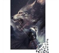 Puzzles for Adults 1000 Piece Jigsaw Puzzles for Adults Fenrir_and_the_god_Tyr Creative Rectangular Puzzles,Paper Puzzle, Puzzle 1000pcs (38x26cm)