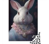 Puzzles for Adults 1000 Piece Jigsaw Puzzles for Adults Fluffy Bunny 02 Creative Rectangular Wooden Puzzle, Puzzle 1000pcs (75x50cm)