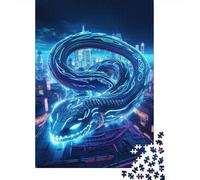 Puzzles for Adults 1000 Piece Jigsaw Puzzles for Adults Glowing Snake Creative Rectangular Puzzles,Paper Puzzle, Puzzle 1000pcs (38x26cm)