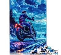 Puzzles for Adults 1000 Piece Jigsaw Puzzles for Adults Motorcycle Ride in The Rain Creative Rectangular Puzzles,Paper Puzzle, Puzzle 1000pcs (38x26cm)