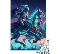 Puzzles for Adults 1000 Piece Jigsaw Puzzles for Adults Skeleton Knight Creative Rectangular Puzzles,Paper Puzzle, Puzzle 1000pcs (38x26cm)