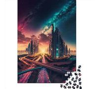 Puzzles for Adults 1000 Piece Jigsaw Puzzles for Adults Smart City Milky Way Creative Rectangular Puzzles,Wooden Puzzle, Gifts Puzzle 1000pcs (75x50cm)