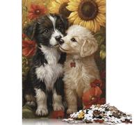 Puzzles for Adults 1000 Piece Jigsaw Puzzles for Adults Two_puppies Creative Rectangular Puzzles,Wooden Puzzle, Puzzle 1000pcs (75x50cm)