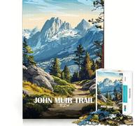 Puzzles for Adults 1000 Piece John Muir Trail Landscape Illustration Neat Edge Decor Mental Challenge Toy Chill Time Play Christmas Art Gift (50x75cm)