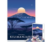 Puzzles for Adults 1000 Piece Kilimanjaro Mountain Tanzania Adult Jigsaw Puzzles Difficult Hard Fun Activities at Home Birthday Present, Gifts, (38x52cm)