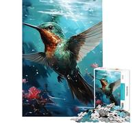 Puzzles for Adults 1000 Piece Kingfisher Art Educational Game Learning Educational Toys Secret Santa Gifts Improve Memory (Size 38x52cm)