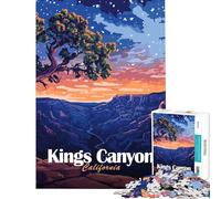 Puzzles for Adults 1000 Piece Kings Canyon California Landscape Illustration for Educational Game Challenge Toy Brain Teaser Game Birthday Present Gifts Birthday (size 38x52cm)