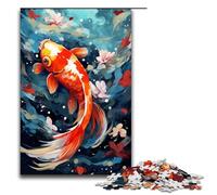 Puzzles for Adults 1000 Piece Koi Fish Is Surrounded by Splatters in The Style Puzzles Game Toys Funny 75x50cm