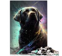 Puzzles for Adults 1000 Piece Labrador Retriever Dog Home Educational Games DIY Toys 26x38cm with Matching Poster and Trivia Sheet