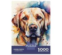 Puzzles for Adults 1000 Piece Labrador Watercolor Puzzle for Adults Brain Teaser Game Home Decoration Christmas Birthday Gifts 38x26cm/1000pcs