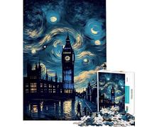 Puzzles for Adults 1000 Piece Lake at Big Ben Van Gogh Adult Puzzles Hands-on Game Precision Cutting Unique Birthday And Xmas Gifts (Size 38x26cm)
