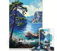 Puzzles for Adults 1000 Piece Lake Baikal National Park Russia Neat Edge Decor Mental Challenge Toy Chill Time Play Christmas Art Gift (50x75cm)