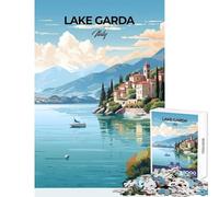 Puzzles for Adults 1000 Piece Lake Garda, Italy Adult Jigsaw Puzzles Difficult Hard Fun Activities at Home Birthday Present, Gifts, (38x52cm)