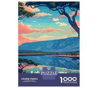 Puzzles for Adults 1000 Piece Lake Manyara National Park, Tanzania Puzzle for Adults Brain Teaser Game Home Decoration Christmas Birthday Gifts 38x26cm/1000pcs