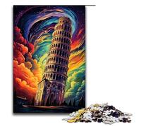 Puzzles for Adults 1000 Piece Leaning Tower of Pisa Italy Pattern Assembly Help The Brain Exercise Addictive Toys to Cultivate Patience 1000PCS(75x50cm)