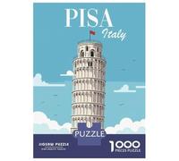 Puzzles for Adults 1000 Piece Leaning Tower of Pisa Puzzle for Adults Brain Teaser Game Home Decoration Christmas Birthday Gifts 52x38cm/1000pcs