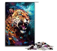 Puzzles for Adults 1000 Piece Leopard in The Crater Is Surrounded by SplattersLots Jigsaw Puzzle Home Educational Games DIY Toys Great Gift for Games 75x50cm