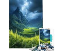 Puzzles for Adults 1000 Piece Lightning Storm Over Mountains Help The Brain Exercise Analysis And Logic Hands-on Game for And from 14 Years And over (38x26cm)