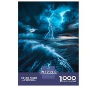 Puzzles for Adults 1000 Piece Lightning Storm Over Ocean Jigsaw for Adults Relax Games Difficult Hard Unique Birthday And Xmas Gifts 38x26cm/1000pcs