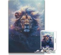Puzzles for Adults 1000 Piece Lion in The Stars Peaceful And Satisfying Pastime Perfect Interlock Precision Cut Toy Size 38x26cm