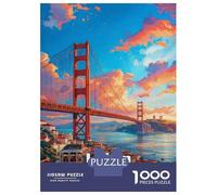 Puzzles for Adults 1000 Piece Lisbon Portugal Tram And Bridge Jigsaw Brain Teaser Game Presents for Women Unique Birthday And Xmas Gifts 70x50cm/1000pcs