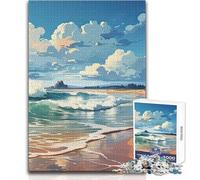 Puzzles for Adults 1000 Piece Lofi Beachscape Anime Peaceful And Satisfying Pastime Perfect Interlock Precision Cut Toy Size 50x75cm
