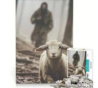 Puzzles for Adults 1000 Piece Lost Lamb Painting Practical Game But Fun And Humorous Wishlist with Santa Claus 50x75cm