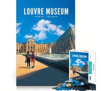 Puzzles for Adults 1000 Piece Louvre Museum, Paris Neat Edge Decor Mental Challenge Toy Chill Time Play Christmas Art Gift (38x26cm)