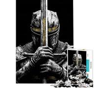 Puzzles for Adults 1000 Piece Medieval Crusader with Sword Jigsaw 1000 Piece DIY Toys Precision Cutting Deal As Gifts for The Whole Family (38x26cm)