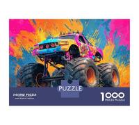 Puzzles for Adults 1000 Piece Monster Truck Art Print-6 Puzzle for Adults Relaxing Games Staycation Kill Time Unique Birthday And Xmas Gifts 52x38cm/1000pcs